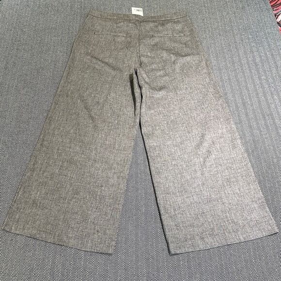 NWT H&M Gray Melange Drapey Creased High Waisted Wide Leg Trouser Dress Pants 16 - Picture 10 of 12